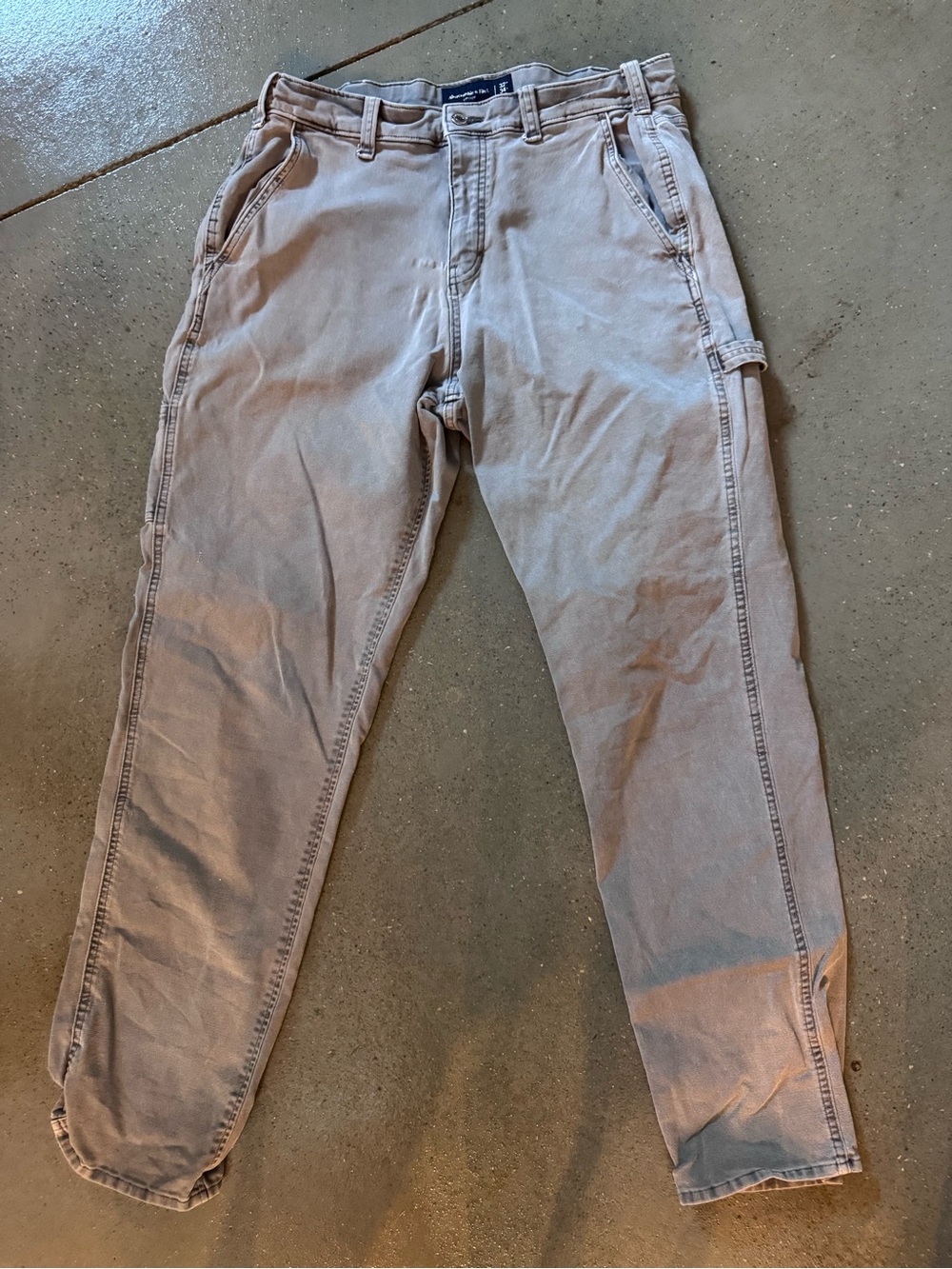 Abercrombie & Fitch Casual Carpenter Pants - Light Gray